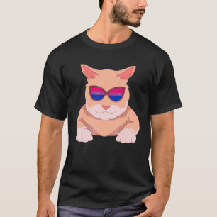 T-shirt Bi Pride Mois Cool Bisexual Lunettes de soleil Cat