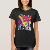 T-shirt Bi Rock Bisexual Rainbow Pride March Bisexuality L (Devant)