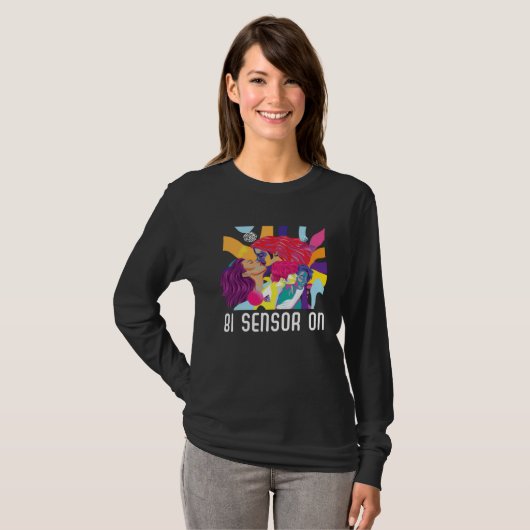 T-shirt Bi Sensor On Bisexual Rainbow Pride Bisexuality LG (Devant entier)