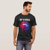 T-shirt Bi Vibes Lèvres Lèvres Lèvres Bisexuelles Mois de  (Devant entier)