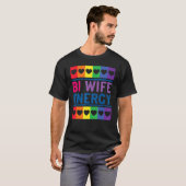 T-shirt Bi Wife Energy Cute Bisexual Graphisme Impression (Devant entier)