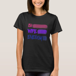 T-shirt Bi Wife Energy Stripe Brossé ligne Conception bise