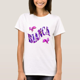 T-shirt Bianca, Nom De Filles Fabriqué Avec Des Pansies,