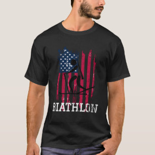 T-shirt Biathlon du drapeau américain