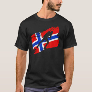 T-shirt Biathlon Norvège Drapeau Norvégien Skin de fond