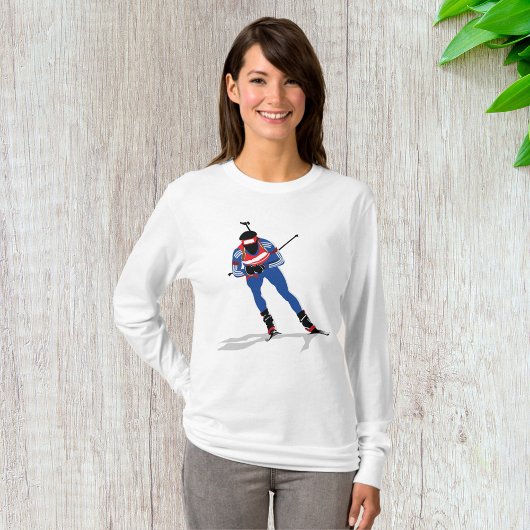 T-shirt Biathlon Skier Sports d'hiver Athlète en action