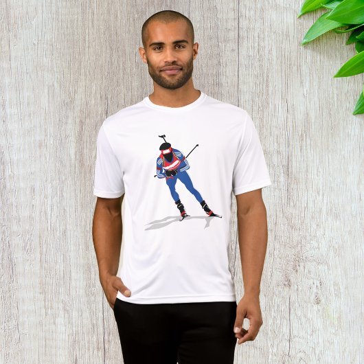 T-shirt Biathlon Skier Sports d'hiver Athlète en action