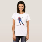 T-shirt Biathlon Skier Sports d'hiver Athlète en action (Devant entier)