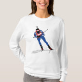 T-shirt Biathlon Skier Sports d'hiver Athlète en action (Devant)
