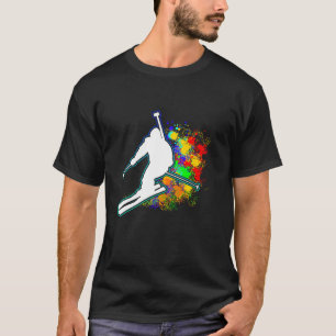 T-shirt Biathlon Sports d'hiver colorés Biathlète Skier Mo