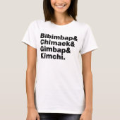 T-shirt Bibimbap & Chimaek & Gimbap & Kimchi. Aliments cor (Devant)