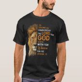 T-shirt Bible chrétienne contre Joshua 1 9 Lion Faith (Devant)