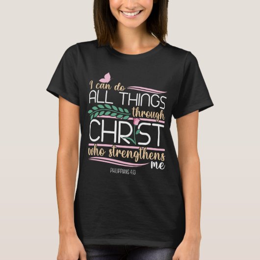 T-shirt Bible chrétienne contre Philippiens 4:13 (Devant)