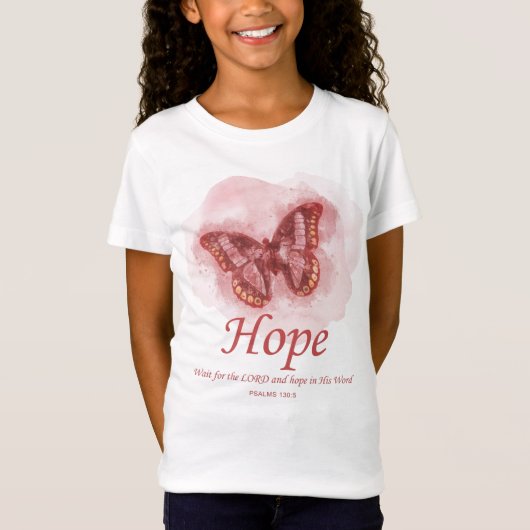 T-Shirt Bible du papillon chrétien pour les femmes Verse : (Devant)