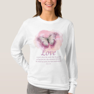 T-shirt Bible du papillon chrétien pour les femmes Verse :