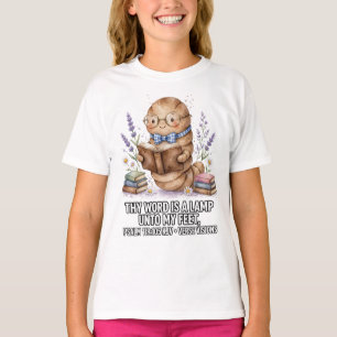 T-shirt Bible KJV-Filles-Psaumes 119:105 Ver luisant