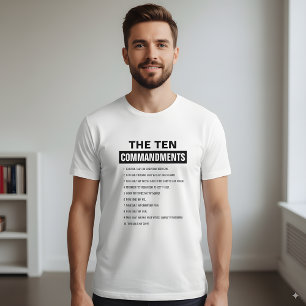 T-shirt Bible Verse Chrétien Religieux Dix Commandements