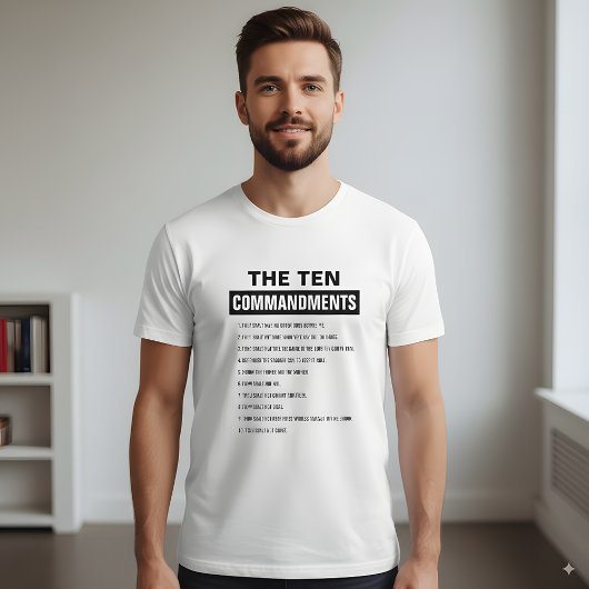 T-shirt Bible Verse Chrétien Religieux Dix Commandements