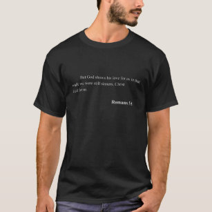 T-shirt Bible Verse Romains 5:8 Christian Jésus Psaume Écr