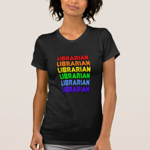 T-shirt Bibliothécaire arc-en-ciel