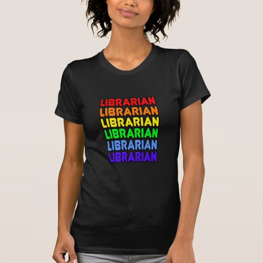 T-shirt Bibliothécaire arc-en-ciel (Devant)
