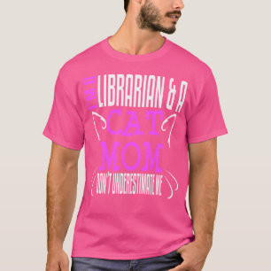 T-shirt Bibliothécaire Chat Maman Propriétaire Bibliothèqu