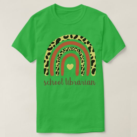 T-shirt Bibliothécaire de l'école II Empreinte de léopard (Design devant)