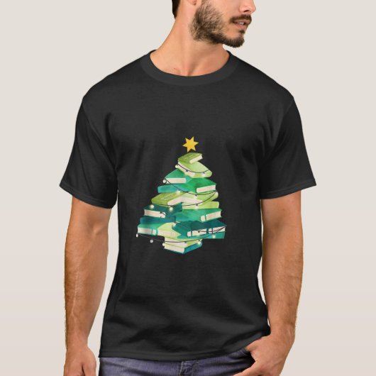 T-shirt Bibliothécaire Livre Lover Christmas Tree Lights J (Devant)