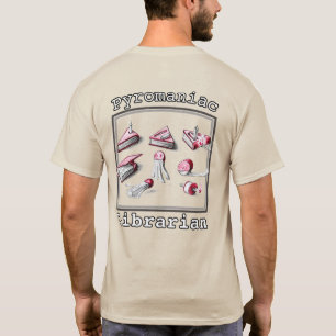 T-shirt Bibliothécaire pyromane imprimée avant et arrière