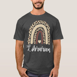 T-shirt Bibliothécaire Rainbow Boho Leopard Bibliothèque L