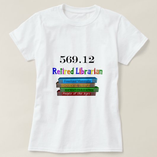 T-shirt Bibliothécaire retraité 569,0 (système décimal de (Design devant)