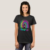 T-shirt Bibliothécaire scolaire Rainbow Leopard Tie Dye Bi (Devant entier)