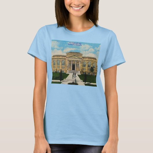 T-shirt Bibliothèque Carnegie vintage Anniston Alabama Fem (Devant)