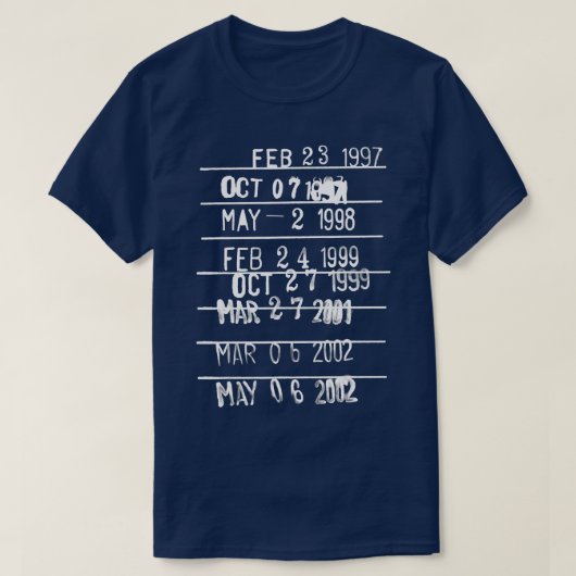 T-shirt Bibliothèque Date d'échéance Timbre Librarian Book (Design devant)
