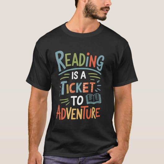 T-shirt Bibliothèque d'aventure de lecture - Explorez de n (Devant)