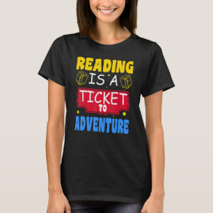 T-shirt Bibliothèque d'aventure de lecture Livre de l'élèv