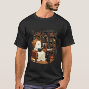T-shirt Bibliothèque de lecture confortable fantôme Chat n
