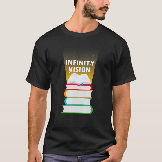T-shirt Bibliothèque de livres Infinity Vision Lecture du (Devant)
