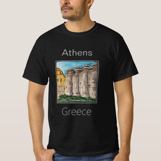 T-shirt Bibliothèque d'Hadrien, Athènes, Grèce (Devant)