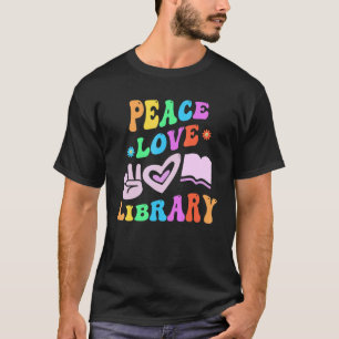 T-shirt BIBLIOTHÈQUE PEACE LOVE Rétro Librairie Super Reto