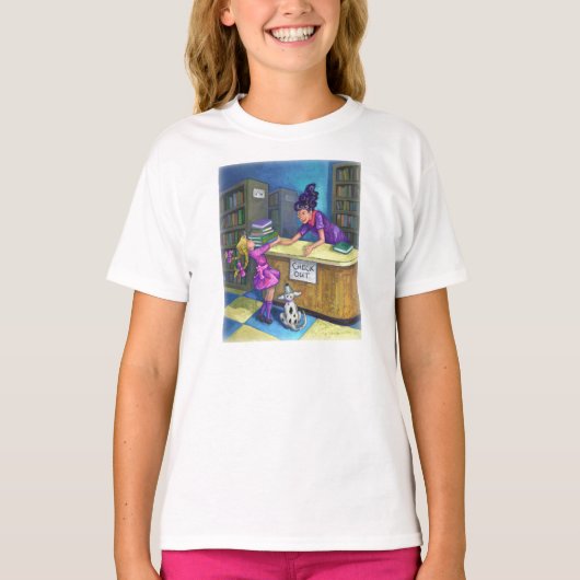 T-shirt Bibliothèque Récupérer l'oeuvre (Devant)