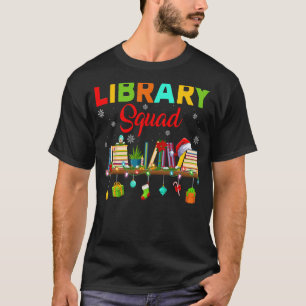 T-shirt Bibliothèque Squad Bookworm Xmas Lights Librairie