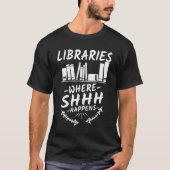 T-shirt Bibliothèques Où Shhh Arrive Livre (Devant)