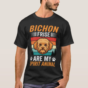 T-shirt Bichon Frise Animal Spirituel Chien Rétro