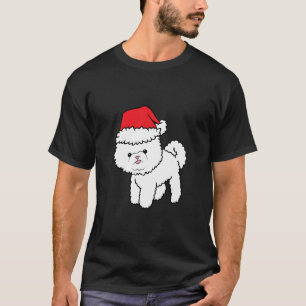T-shirt Bichon Frise Chien avec le chapeau de Noël Bichon 