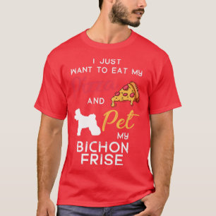 T-shirt Bichon Frise Chien Pizza Lover Propriétaire Noël N