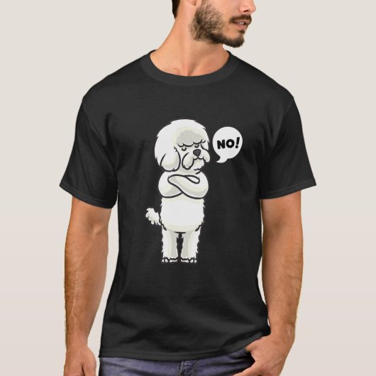T-shirt Bichon Frise Chien têtu (Devant)