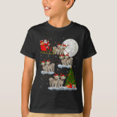 T-shirt Bichon Frise Dog Santa Sleigh Flying Funny Magical (Devant)