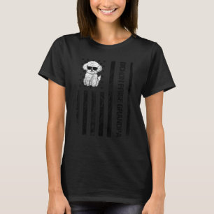 T-shirt Bichon Frise Grand-père USA Drapeau Funny Bichon F