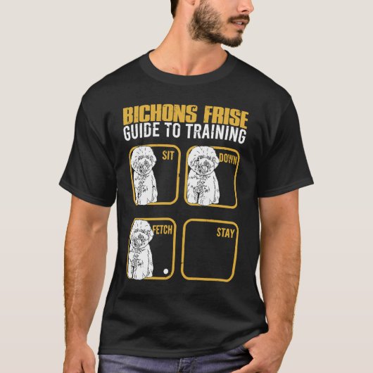 T-shirt Bichon frise guide d'entraînement Assieds-toi Assi (Devant)